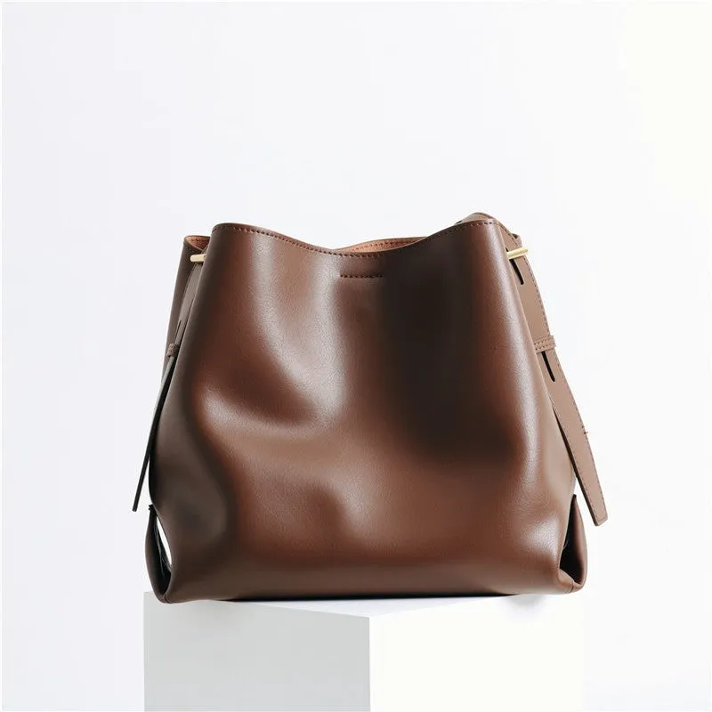 Womens Large Leather Bucket Bag