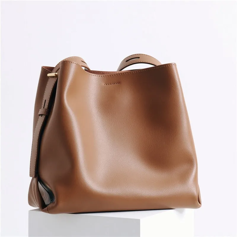 Womens Large Leather Bucket Bag