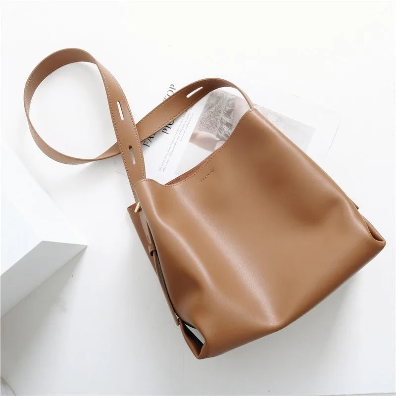 Womens Large Leather Bucket Bag