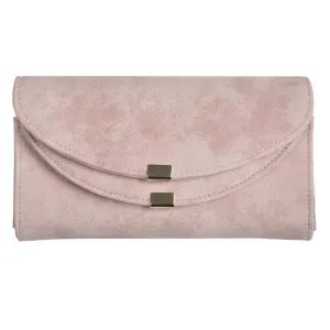 Womens Sophia Suedette Long Stud Purse - Natural Blue Pink