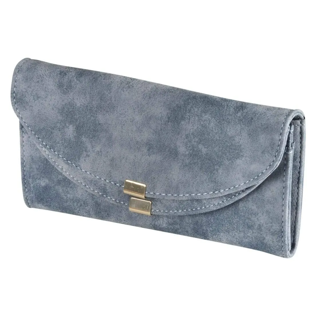 Womens Sophia Suedette Long Stud Purse - Natural Blue Pink