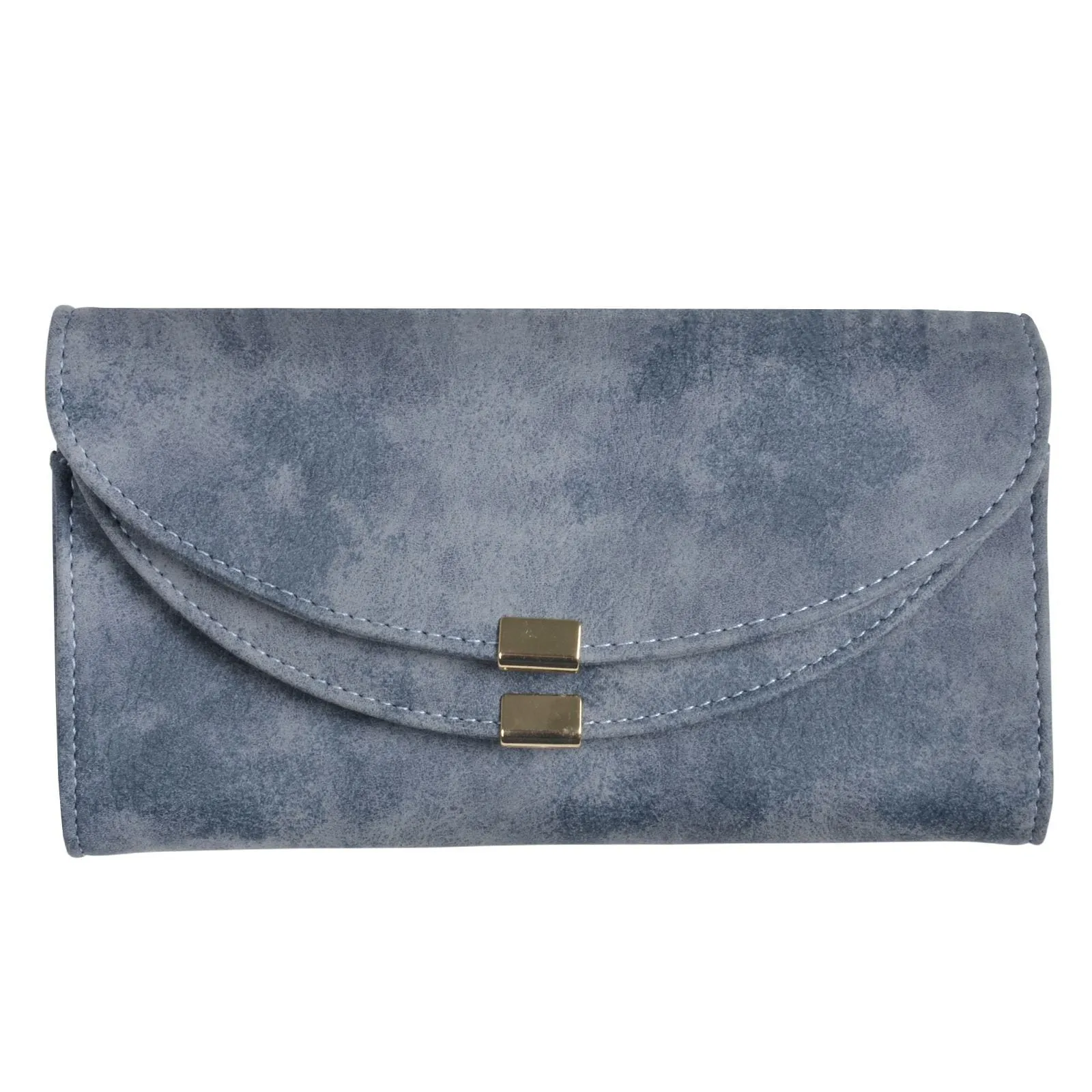 Womens Sophia Suedette Long Stud Purse - Natural Blue Pink