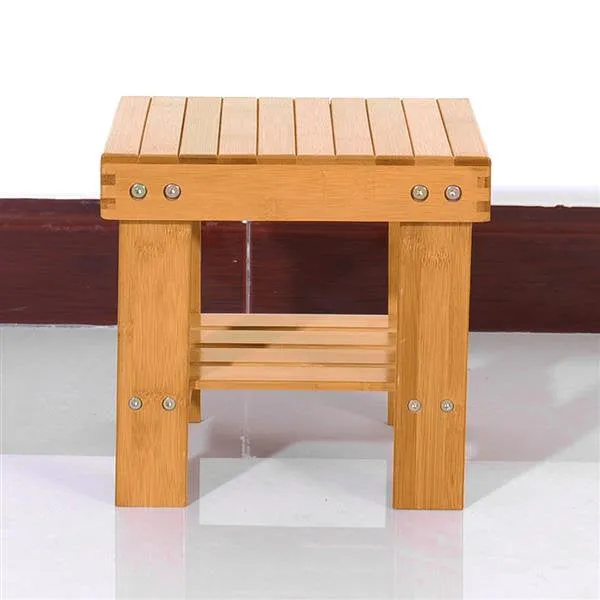 Wooden Foot Stool - Footstool Chair - Footrest Ottomans - Bench - Living Room Bedroom Farmhouse Kids Foot Stool Cushion - Bamboo Foot Rest