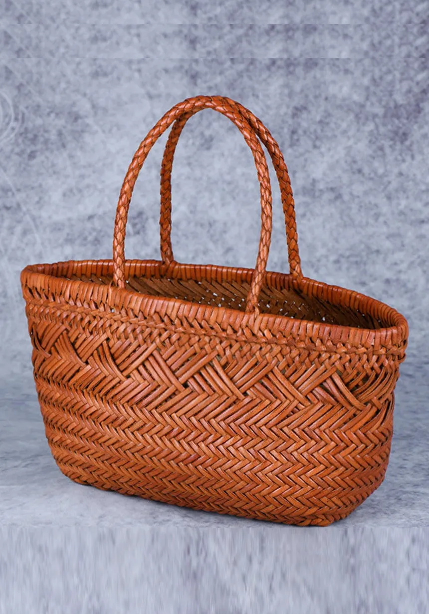 Woven  Leather Handmde Tote Bag