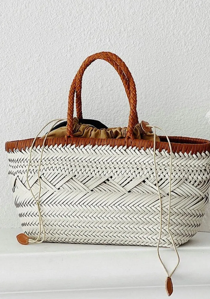 Woven  Leather Handmde Tote Bag