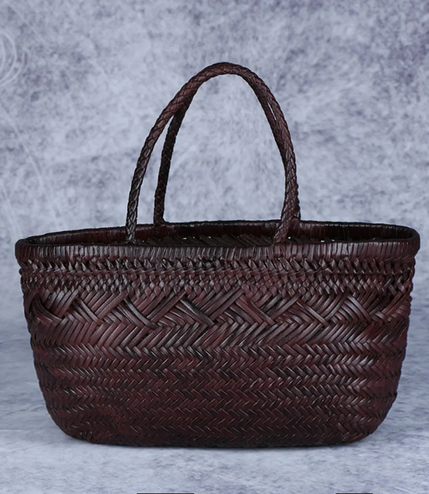 Woven  Leather Handmde Tote Bag