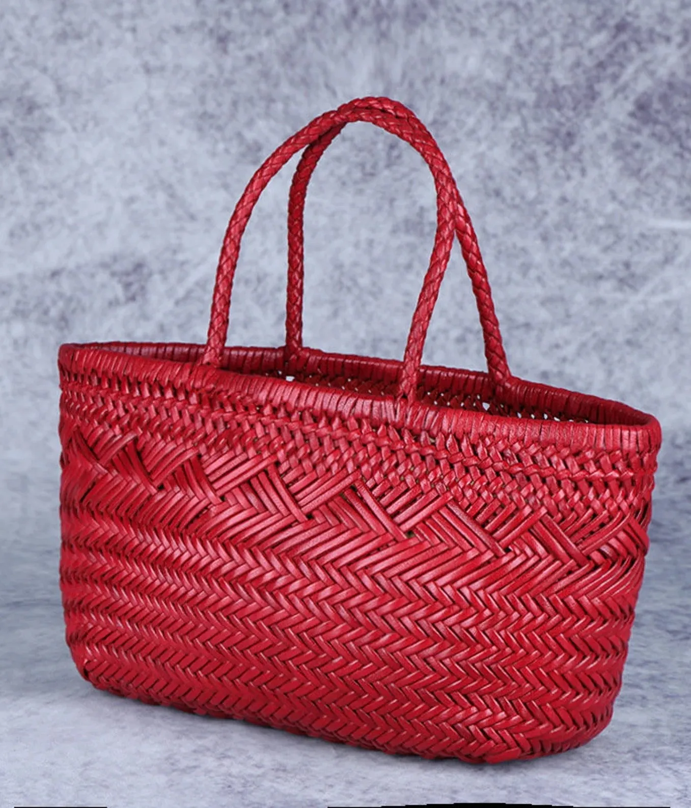 Woven  Leather Handmde Tote Bag