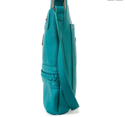 Wrangler Turquoise Braided Concealed Carry Crossbody Tote WG97G-9360